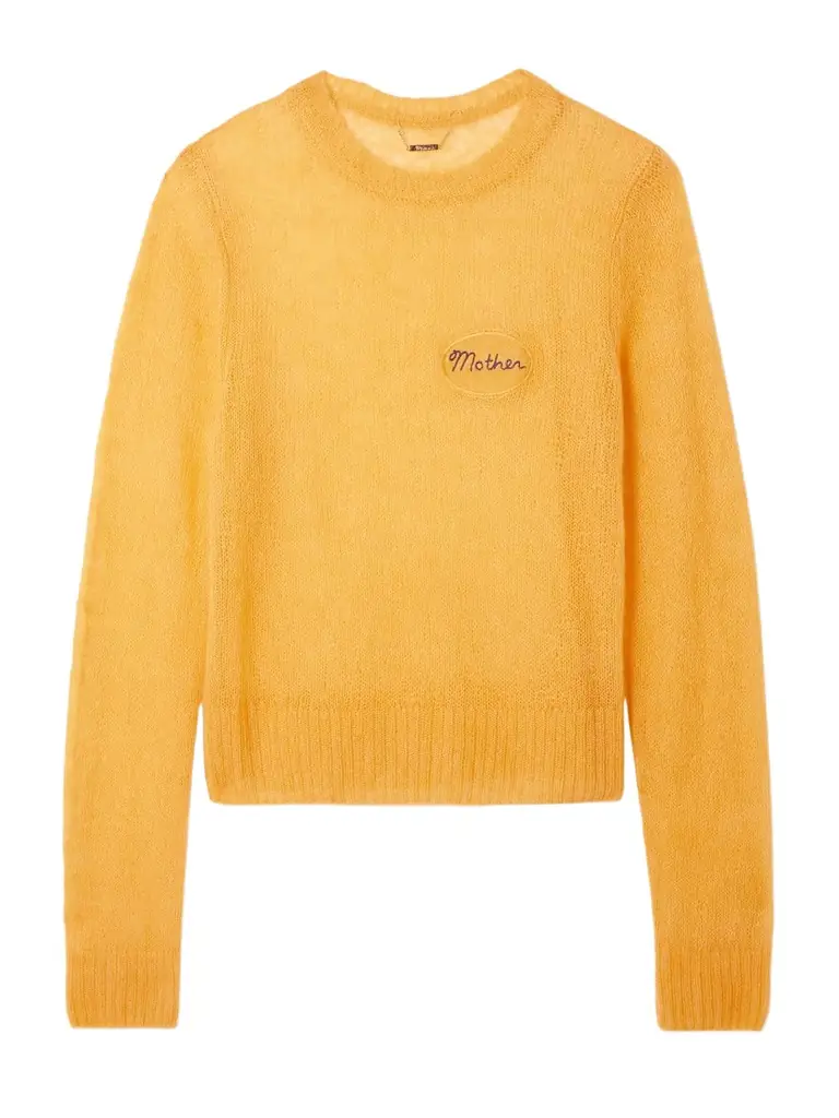 Embroidered Open-knit Alpaca-blend Sweater Embroidered Open-knit Alpaca-blend Sweater