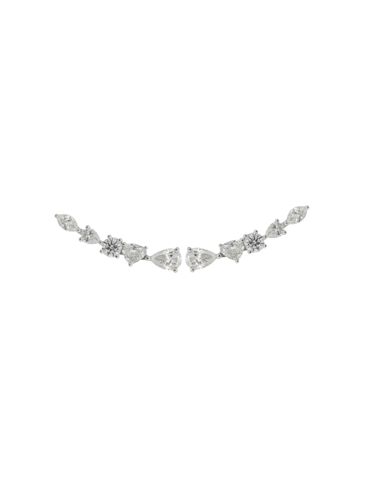 1.23ct Diamond 18K Gold Multi Shape Climber Earrings 1.23ct Diamond 18K Gold Multi Shape Climber Earrings