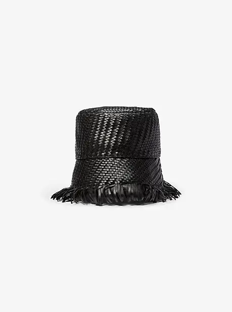 Michael Kors Collection Hand-Woven Leather Bucket Hat in Brown - One Size by Michael Kors Collection | Thumbnail 4 Michael Kors Collection Hand-Woven Leather Bucket Hat in Brown - One Size by Michael Kors Collection | Thumbnail 4