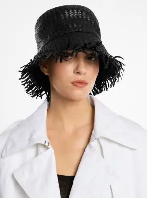 Michael Kors Collection Hand-Woven Leather Bucket Hat in Brown - One Size by Michael Kors Collection | Thumbnail 5 Michael Kors Collection Hand-Woven Leather Bucket Hat in Brown - One Size by Michael Kors Collection | Thumbnail 5