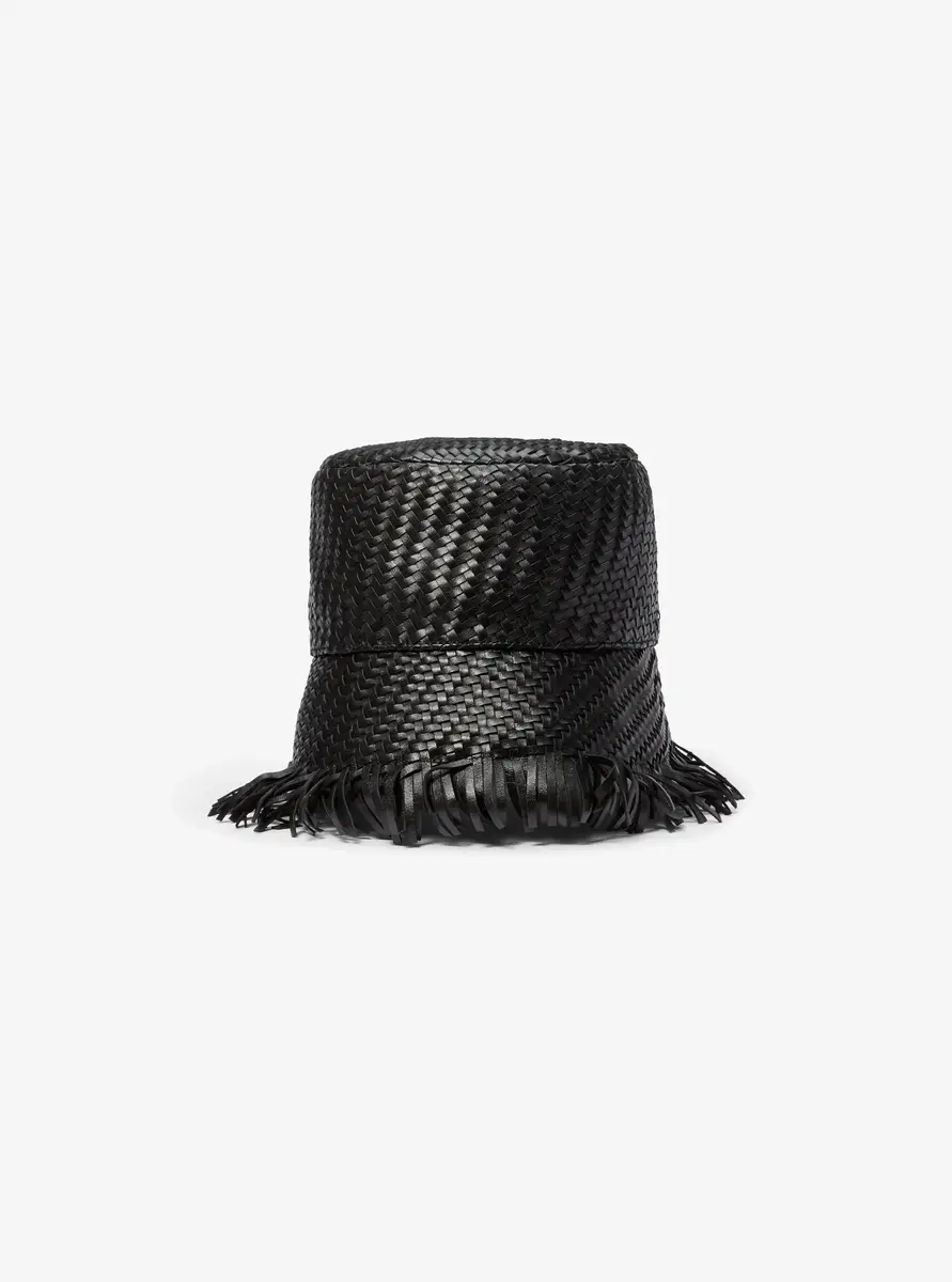 Michael Kors Collection Hand-Woven Leather Bucket Hat in Brown - One Size by Michael Kors Collection | Thumbnail 9 Michael Kors Collection Hand-Woven Leather Bucket Hat in Brown - One Size by Michael Kors Collection | Thumbnail 9