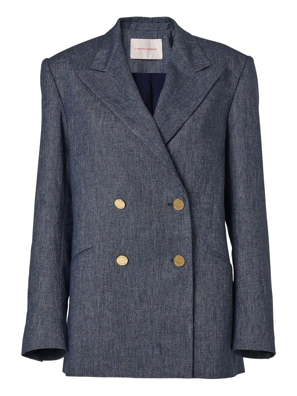 Double-Breasted Linen-Cashmere Blend Blazer