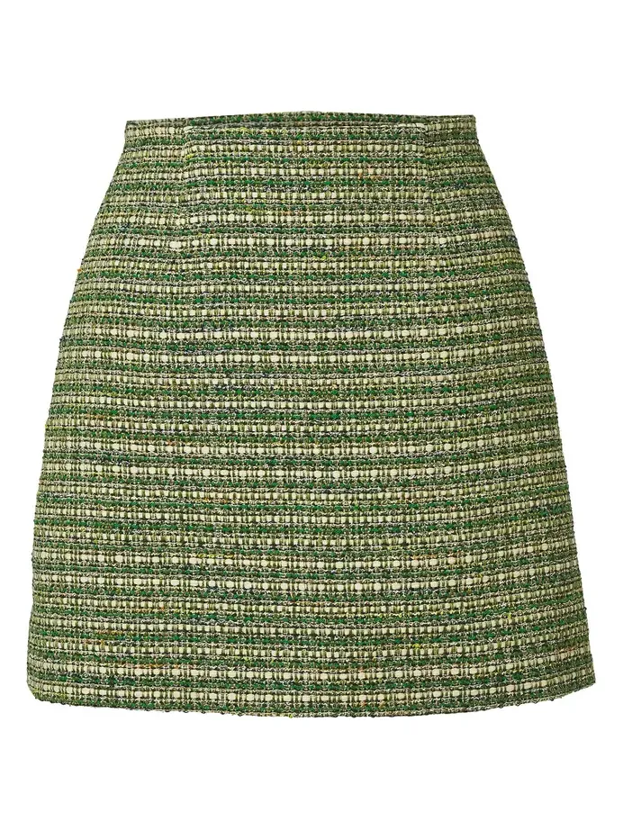 High-Rise Cotton-Blend Tweed Mini Skirt
