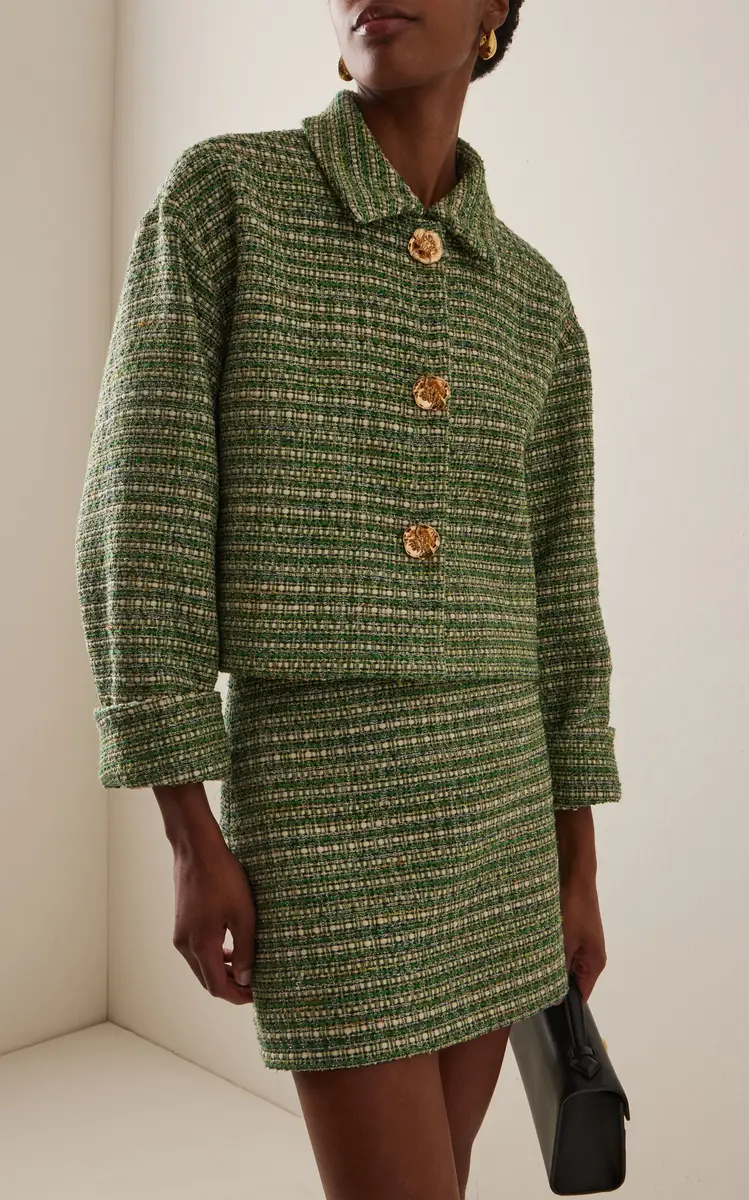Carolina Herrera Cropped Cotton-Blend Tweed Jacket | Thumbnail 2