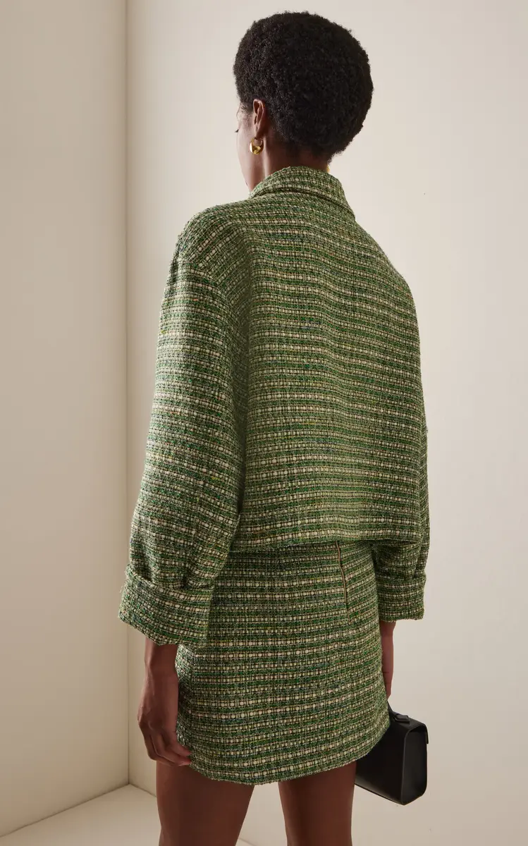 Carolina Herrera Cropped Cotton-Blend Tweed Jacket | Thumbnail 4