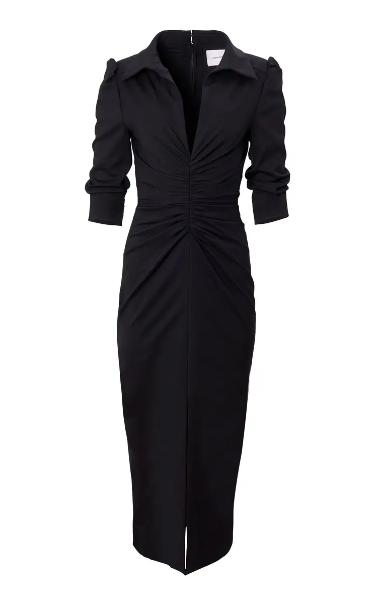Carolina Herrera Stretch-Wool Tailoring Midi Dress | Image 1 Carolina Herrera Stretch-Wool Tailoring Midi Dress | Image 1