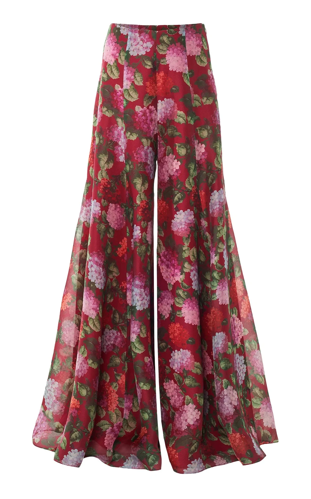 High-Rise Hydrangea-Printed Crepe Wide-Leg Pants High-Rise Hydrangea-Printed Crepe Wide-Leg Pants
