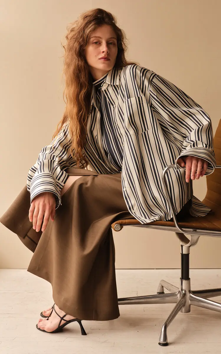 Heirlome Cora Striped Silk Mock Neck Top | Thumbnail 2 Heirlome Cora Striped Silk Mock Neck Top | Thumbnail 2