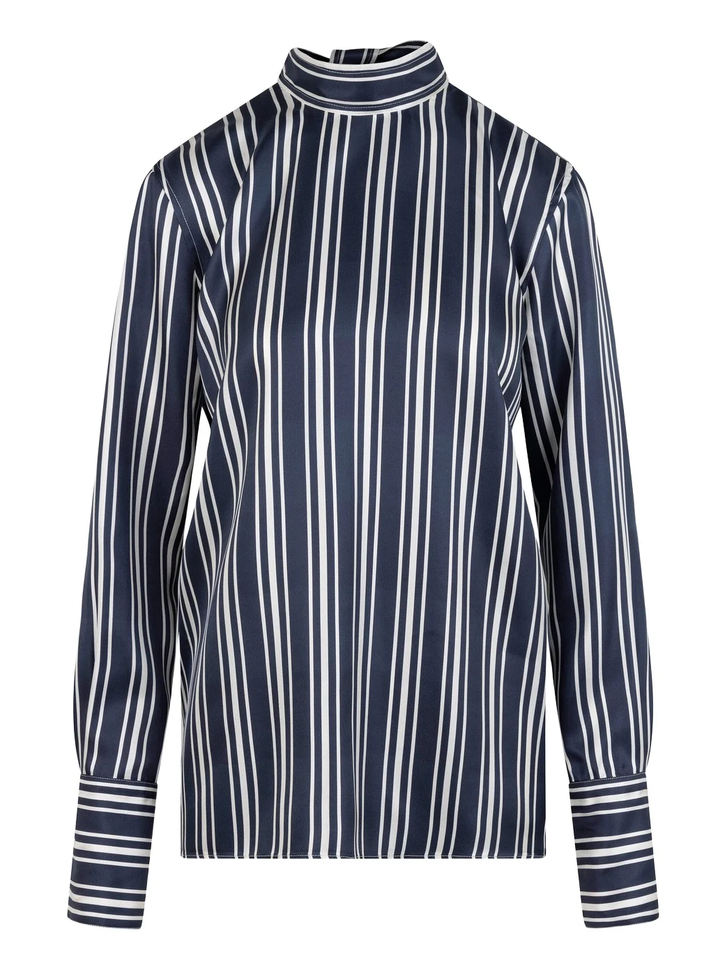 Heirlome Cora Striped Silk Mock Neck Top
