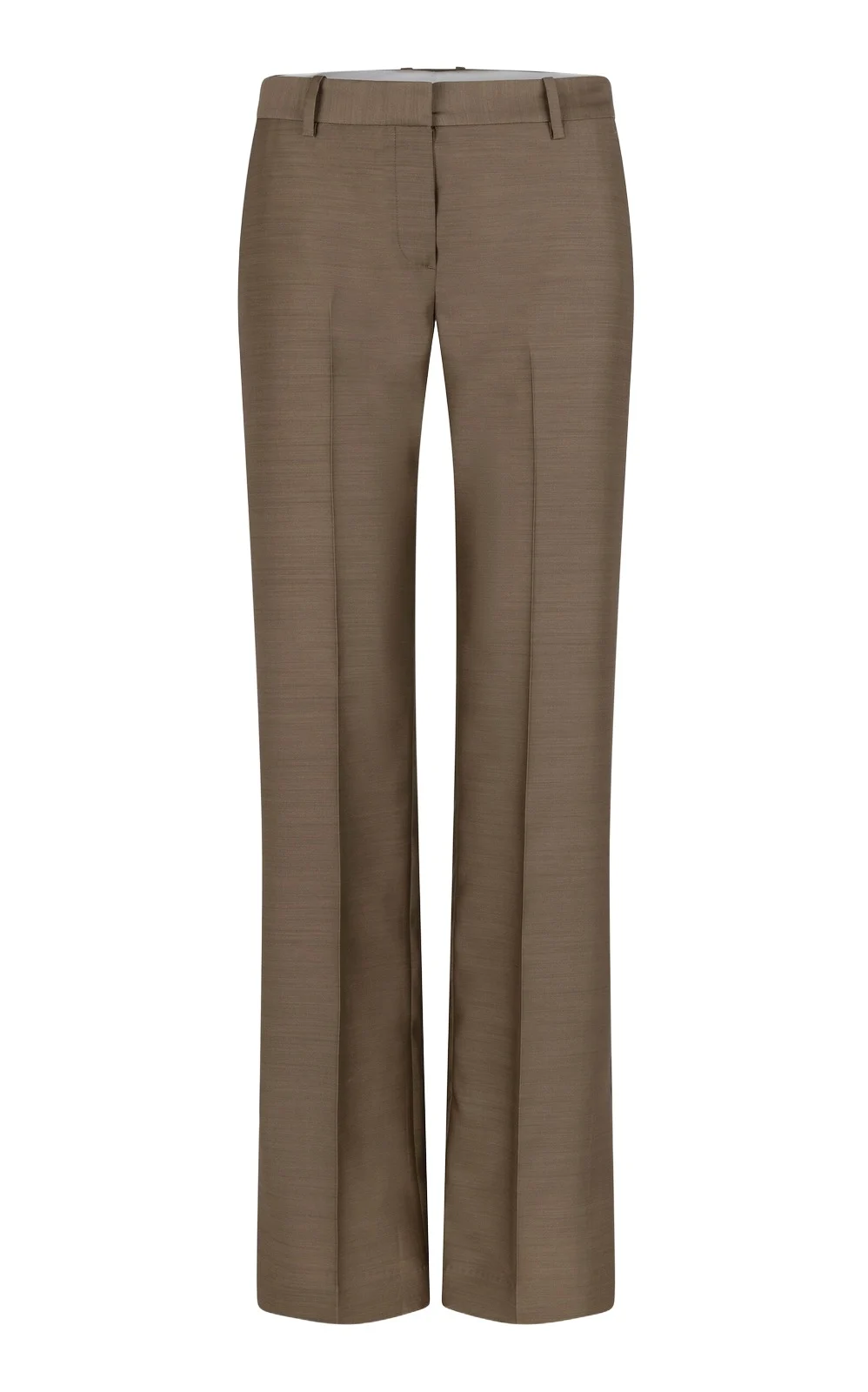 Petula Mid-Rise Straight-Leg Silk Trouser