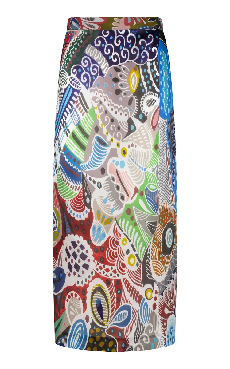 Heirlome Irene Patterned Silk Midi Skirt | Image 1 Heirlome Irene Patterned Silk Midi Skirt | Image 1