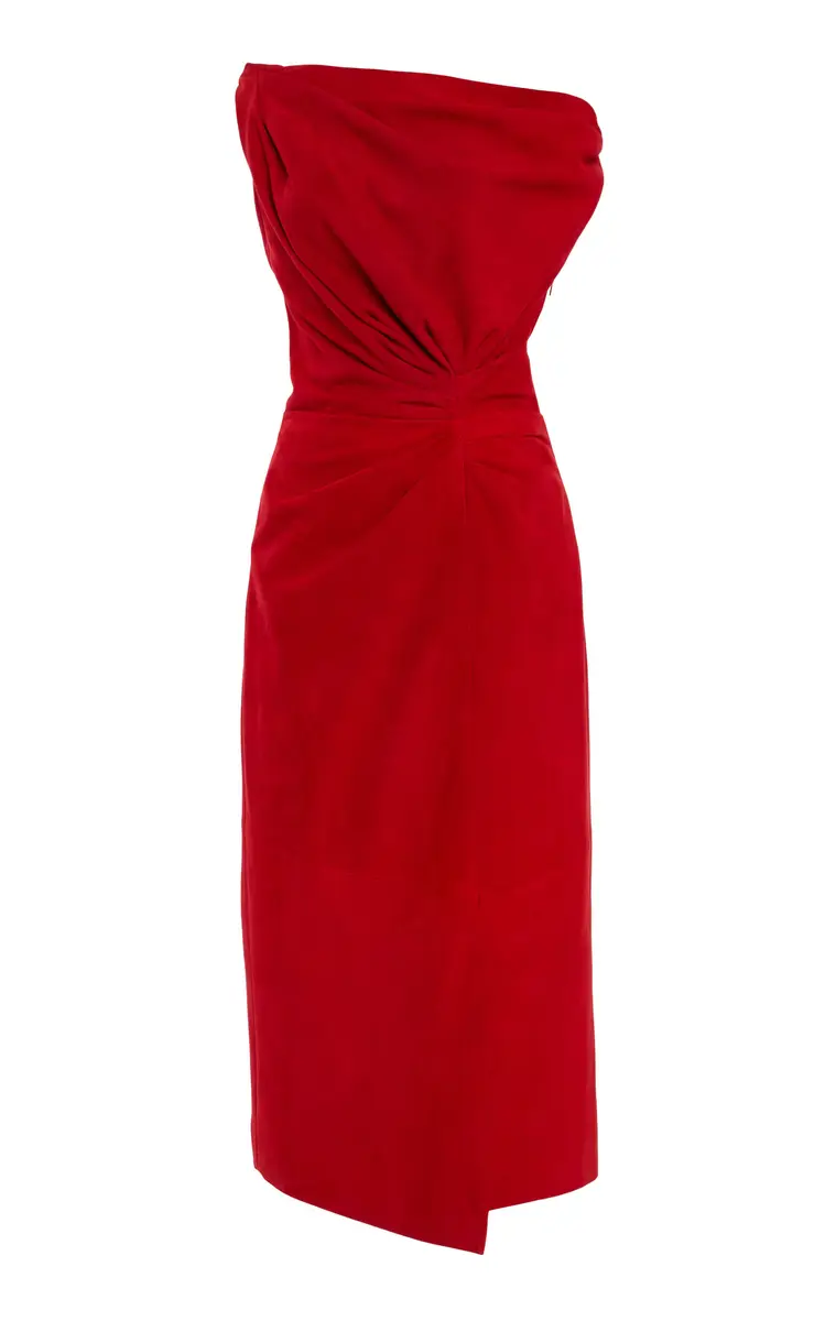 Proenza Schouler Kaelin Asymmetric Suede Midi Dress | Thumbnail 2