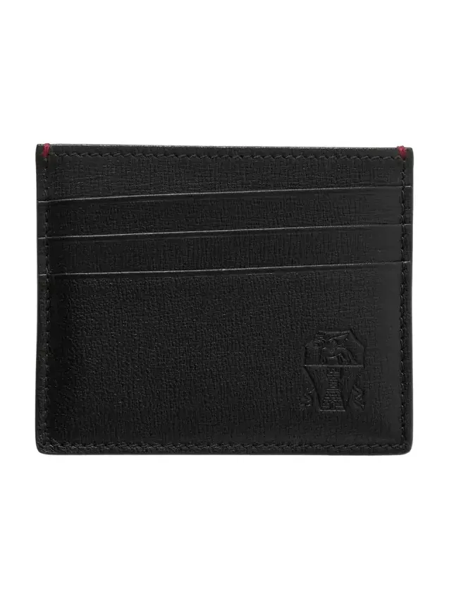 Pebble-Grain Leather Cardholder - Men