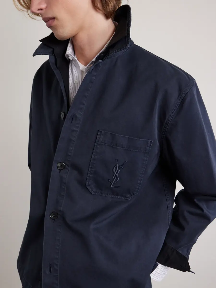 Saint Laurent Logo-Embroidered Cotton-Twill Overshirt - Men | Thumbnail 5 Saint Laurent Logo-Embroidered Cotton-Twill Overshirt - Men | Thumbnail 5