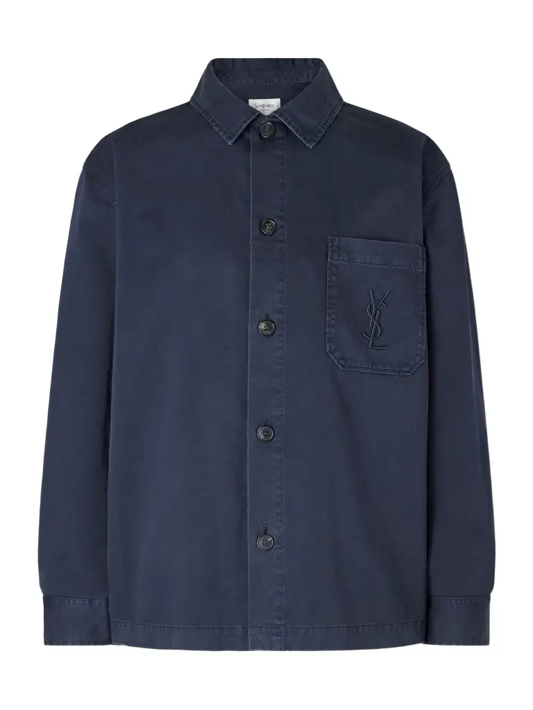 Saint Laurent Logo-Embroidered Cotton-Twill Overshirt - Men | Image 1 Saint Laurent Logo-Embroidered Cotton-Twill Overshirt - Men | Image 1