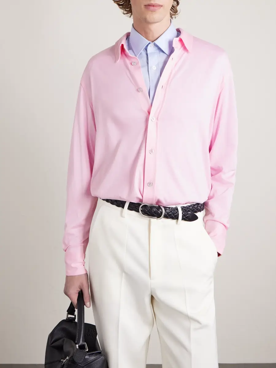 Tom Ford Silk and Cotton-Blend Jersey Shirt - Men | Thumbnail 3