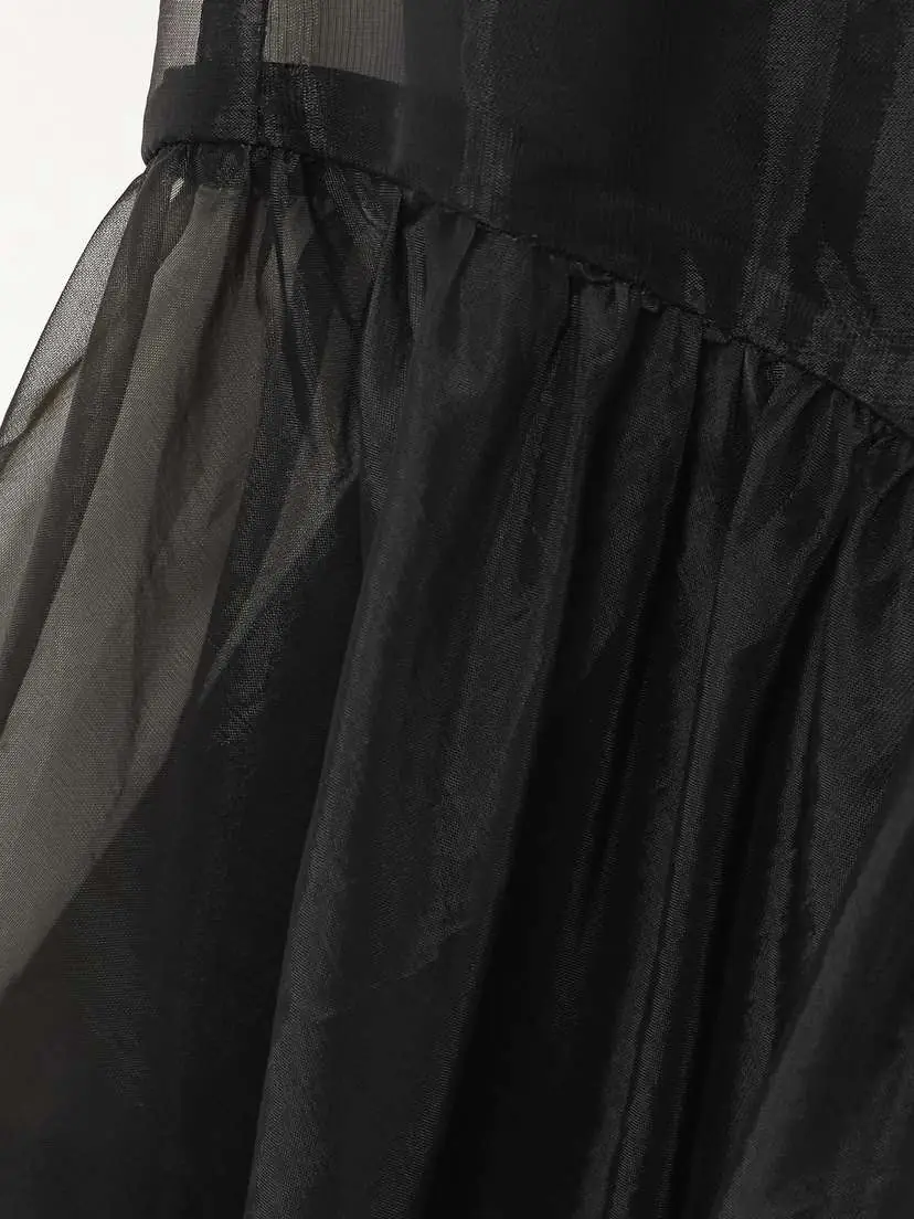 Cecilie Bahnsen Claudie Gathered Paneled Organza And Satin Mini Dress | Thumbnail 4