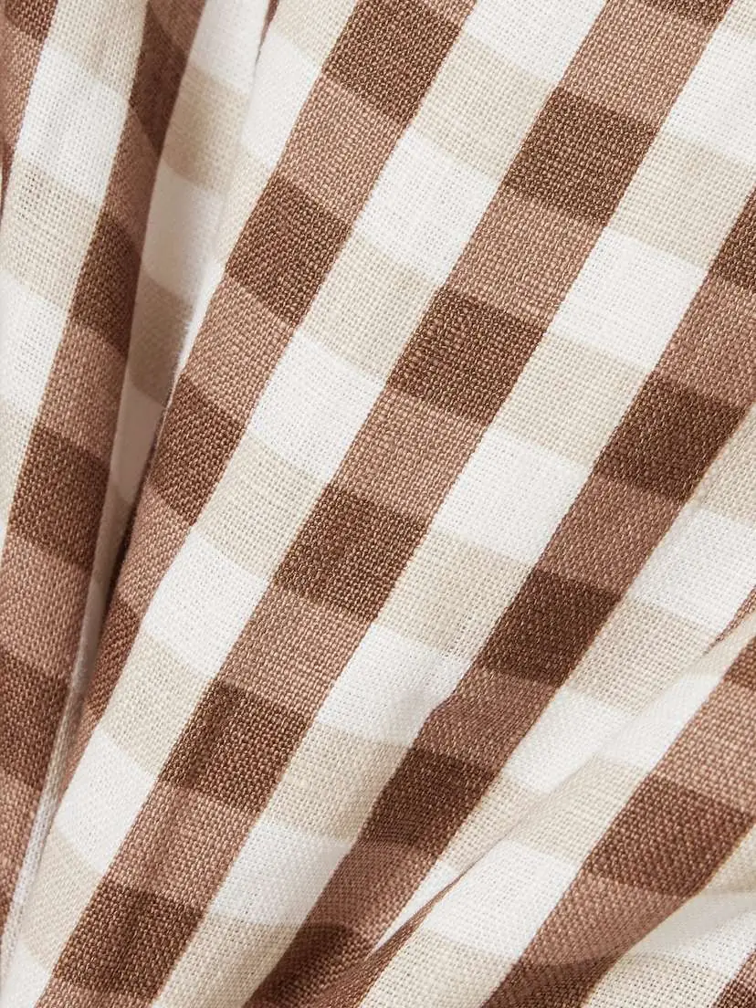 Faithfull Sofia Tie-detailed Gingham Linen Mini Dress | Thumbnail 4