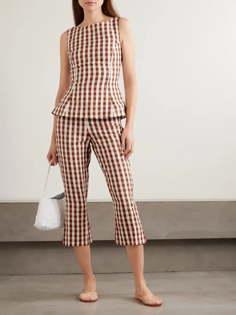 Faithfull Ana Gingham Linen Peplum Top | Thumbnail 2