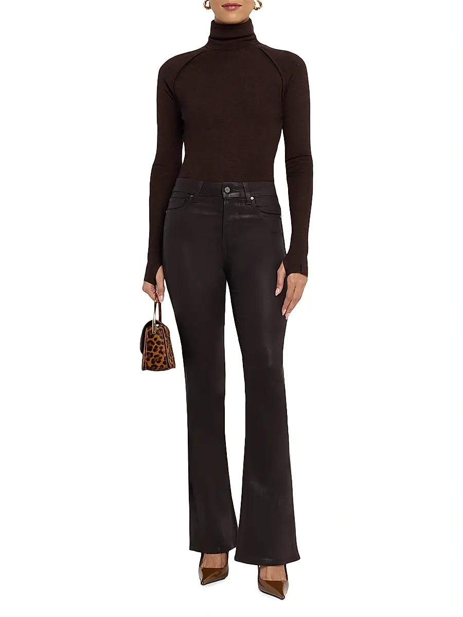PAIGE Women's Laurel Canyon High-Rise Coated Jeans | Thumbnail 2