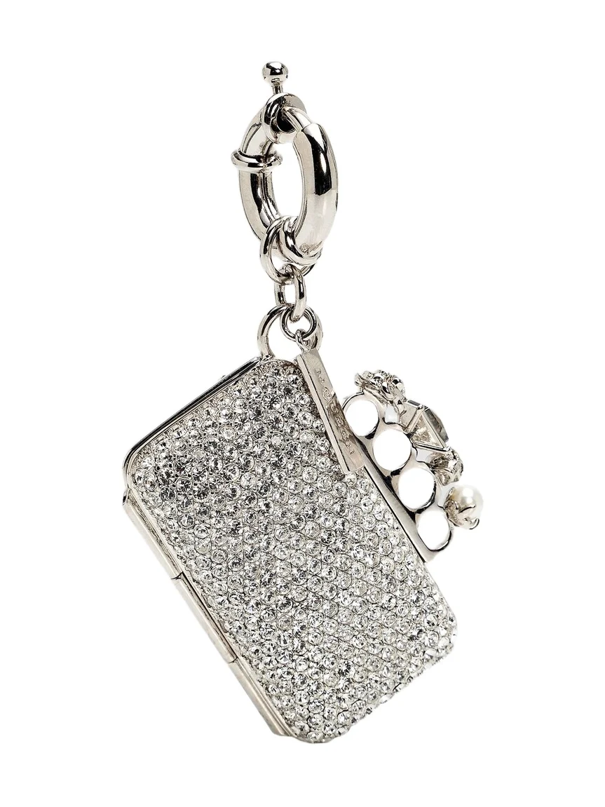 Women's Silvertone & Glass Knuckle Charm