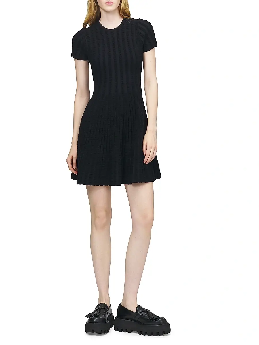Alexander McQueen Women's Rib-Knit Chenille Minidress | Thumbnail 2 Alexander McQueen Women's Rib-Knit Chenille Minidress | Thumbnail 2