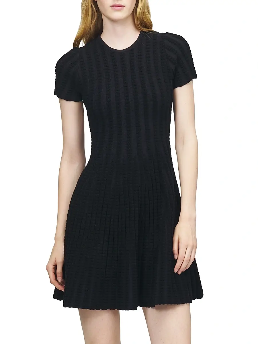 Alexander McQueen Women's Rib-Knit Chenille Minidress | Thumbnail 3 Alexander McQueen Women's Rib-Knit Chenille Minidress | Thumbnail 3
