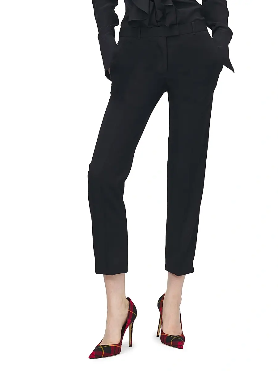 Alexander McQueen Women's Wool Crop Trousers | Thumbnail 3
