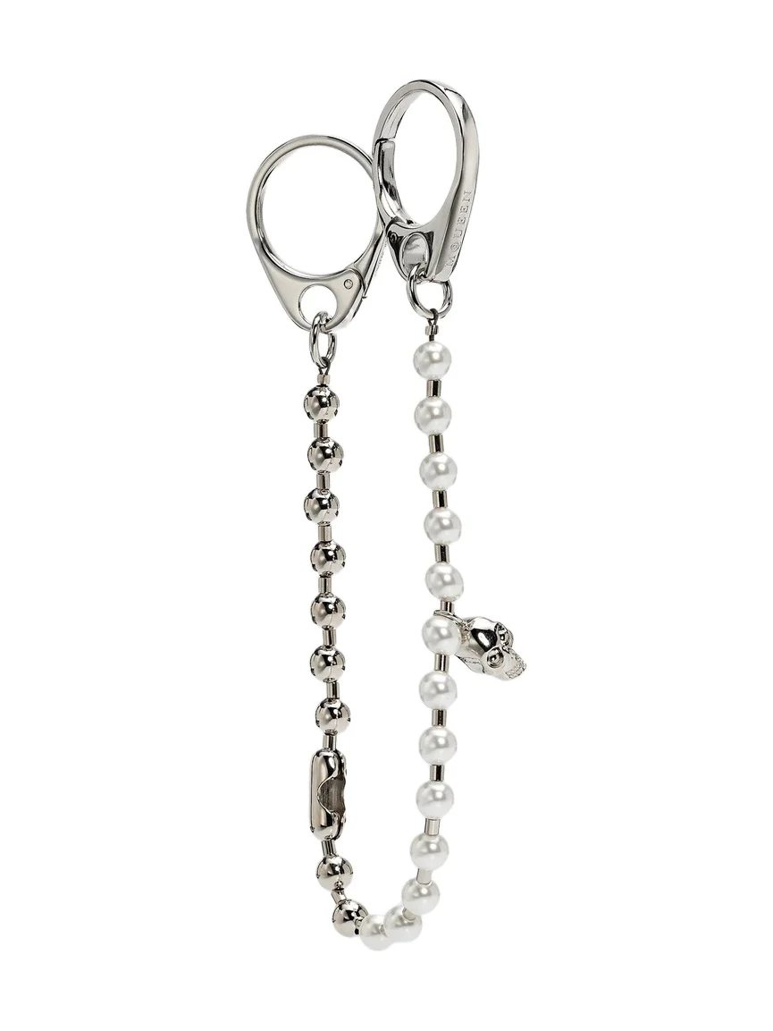 Alexander McQueen Women's Skull & Imitation Pearl-Beaded Chain Charm