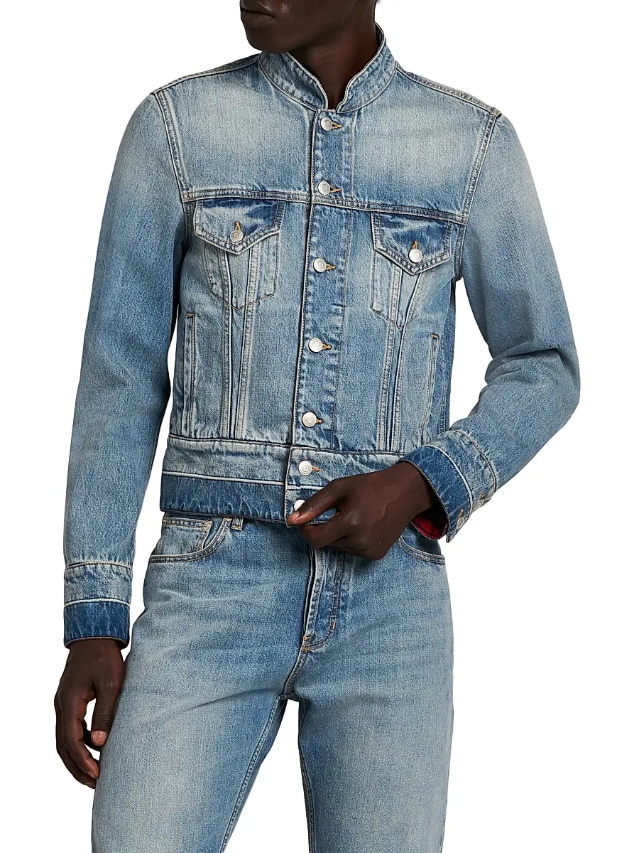 Alexander McQueen Men's Denim Band Jacket | Thumbnail 3 Alexander McQueen Men's Denim Band Jacket | Thumbnail 3