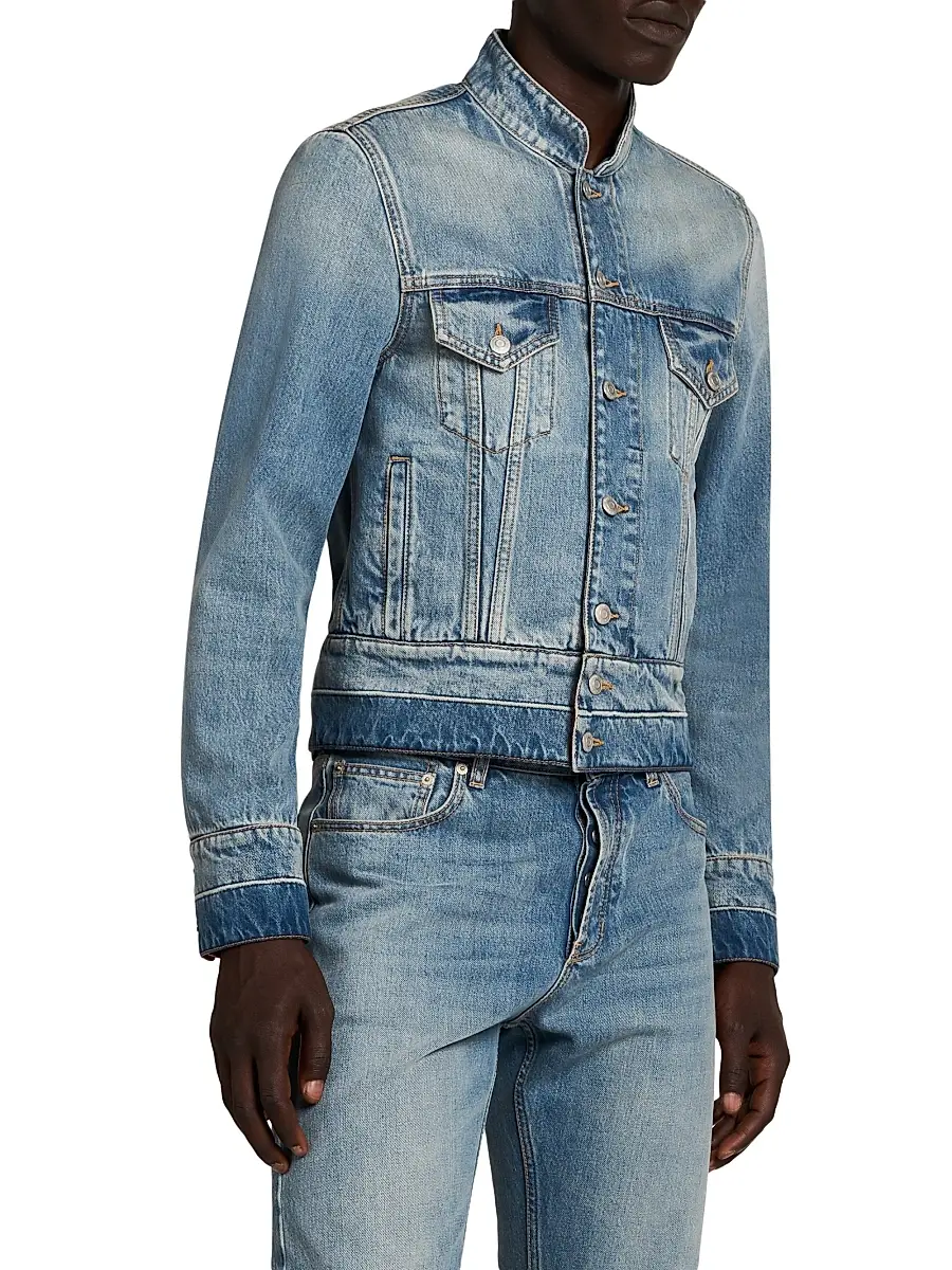 Alexander McQueen Men's Denim Band Jacket | Thumbnail 4 Alexander McQueen Men's Denim Band Jacket | Thumbnail 4