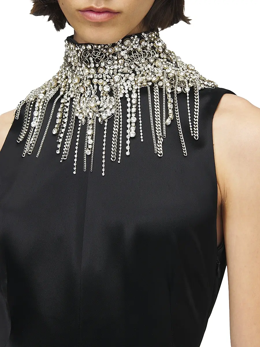 Alexander McQueen Women's Embellished Satin Gown | Thumbnail 4 Alexander McQueen Women's Embellished Satin Gown | Thumbnail 4