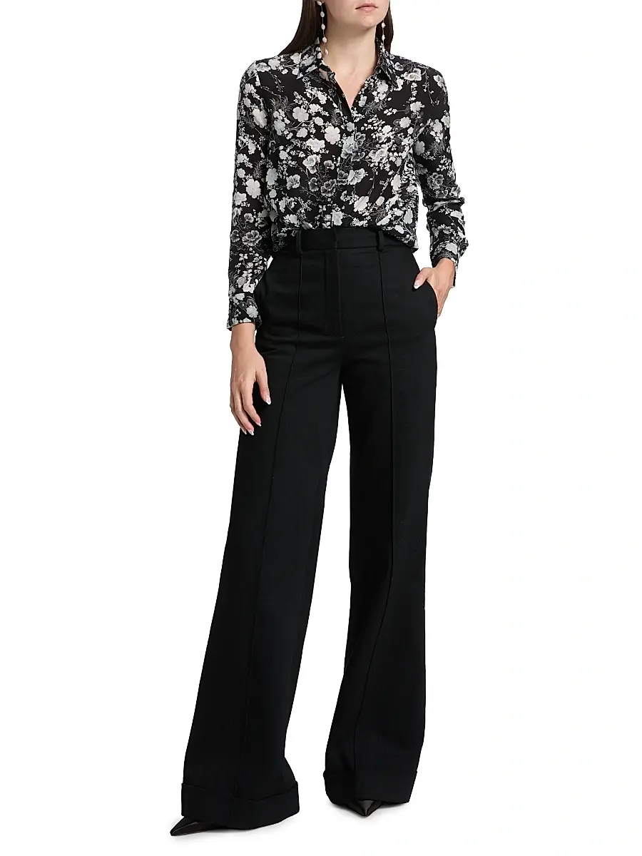 Adam Lippes Women's Deeda Cotton Wide-Leg Pants | Thumbnail 2 Adam Lippes Women's Deeda Cotton Wide-Leg Pants | Thumbnail 2
