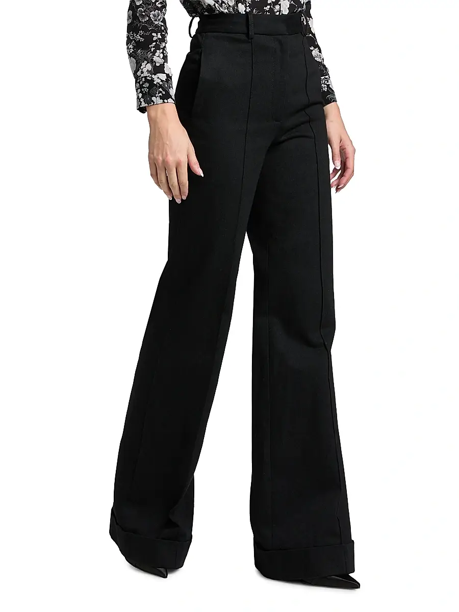 Adam Lippes Women's Deeda Cotton Wide-Leg Pants | Thumbnail 4 Adam Lippes Women's Deeda Cotton Wide-Leg Pants | Thumbnail 4