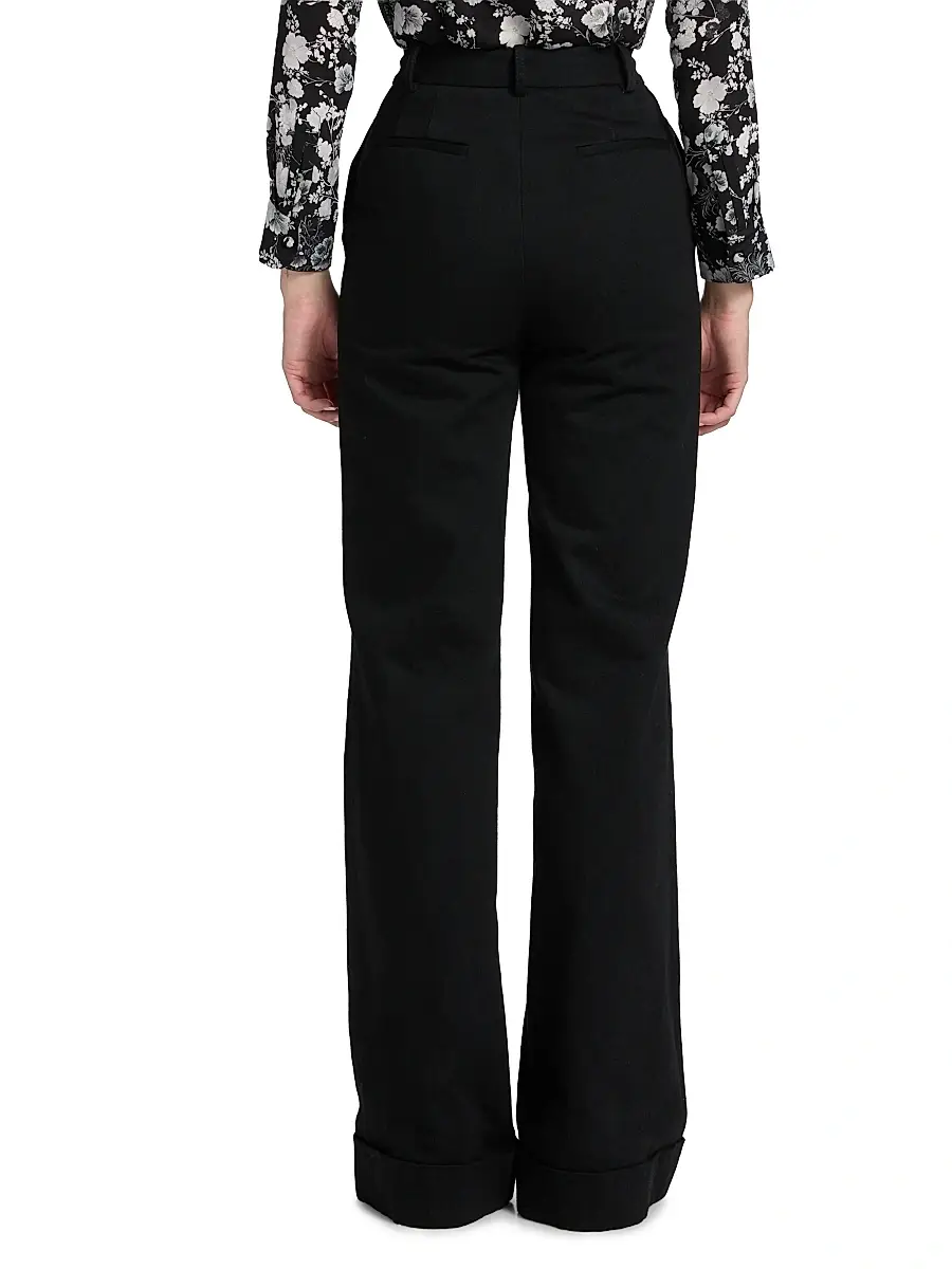 Adam Lippes Women's Deeda Cotton Wide-Leg Pants | Thumbnail 5 Adam Lippes Women's Deeda Cotton Wide-Leg Pants | Thumbnail 5