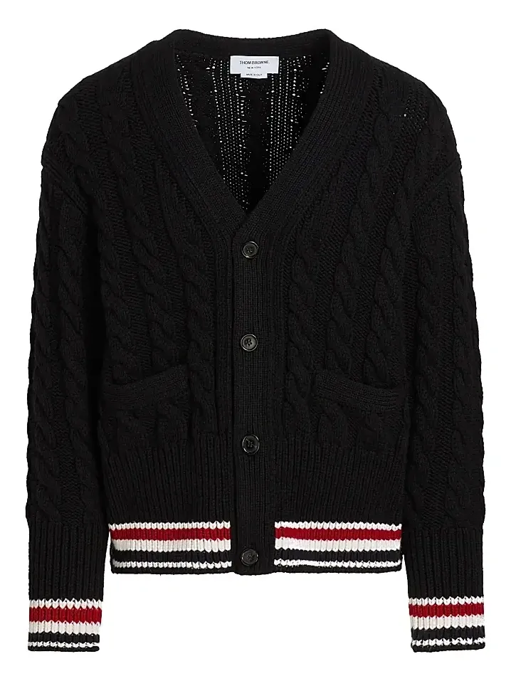 Men's Cable-Knit Merino Wool Cardigan Men's Cable-Knit Merino Wool Cardigan
