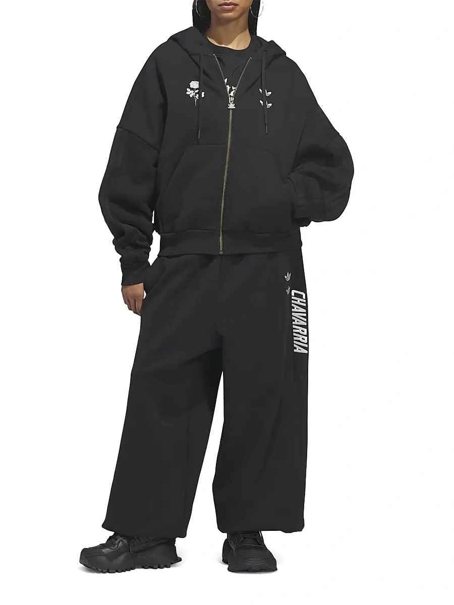 adidas Men's x Willy Chavarria Logo Fleece Sweatpants - Black | Thumbnail 2