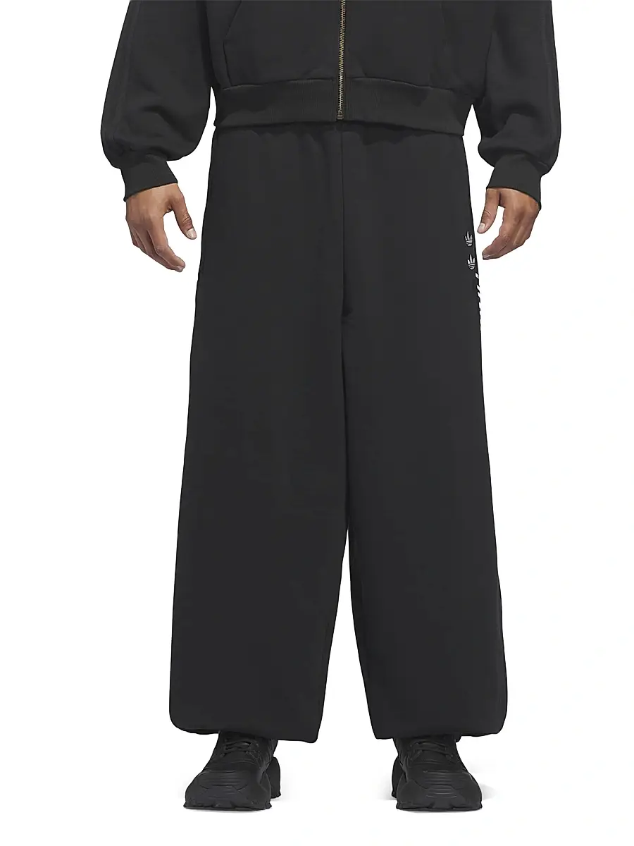 adidas Men's x Willy Chavarria Logo Fleece Sweatpants - Black | Thumbnail 3