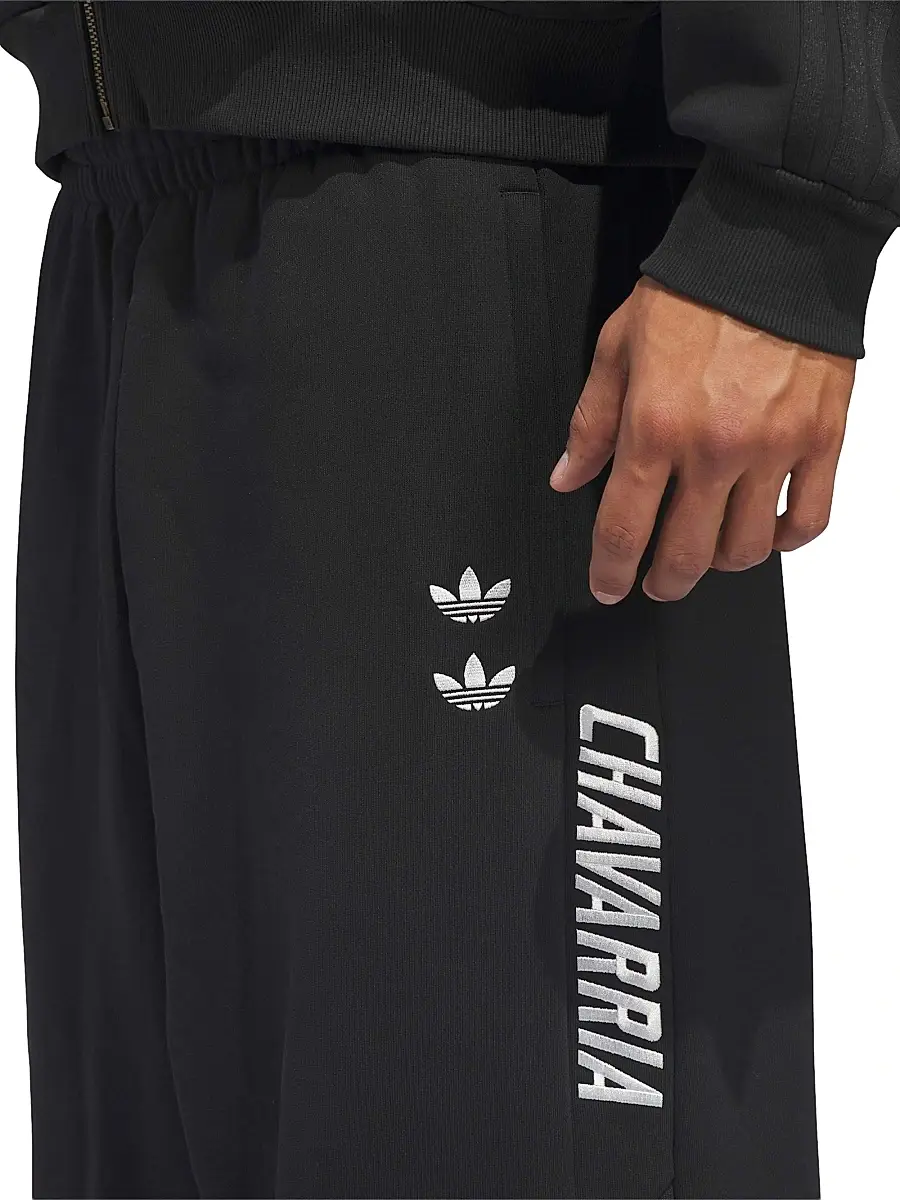 adidas Men's x Willy Chavarria Logo Fleece Sweatpants - Black | Thumbnail 7