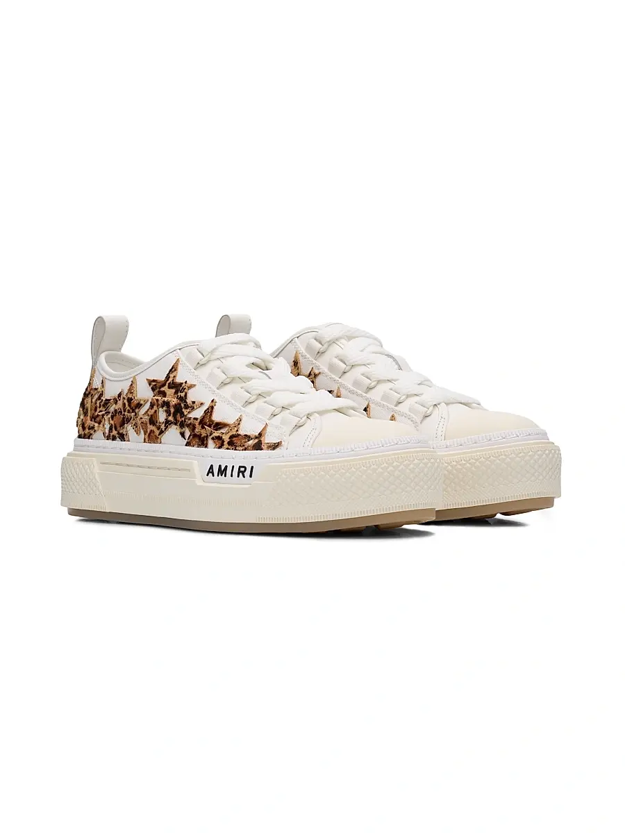 AMIRI Women's Stars Court Appliqué Low-Top Leather Sneakers | Thumbnail 2
