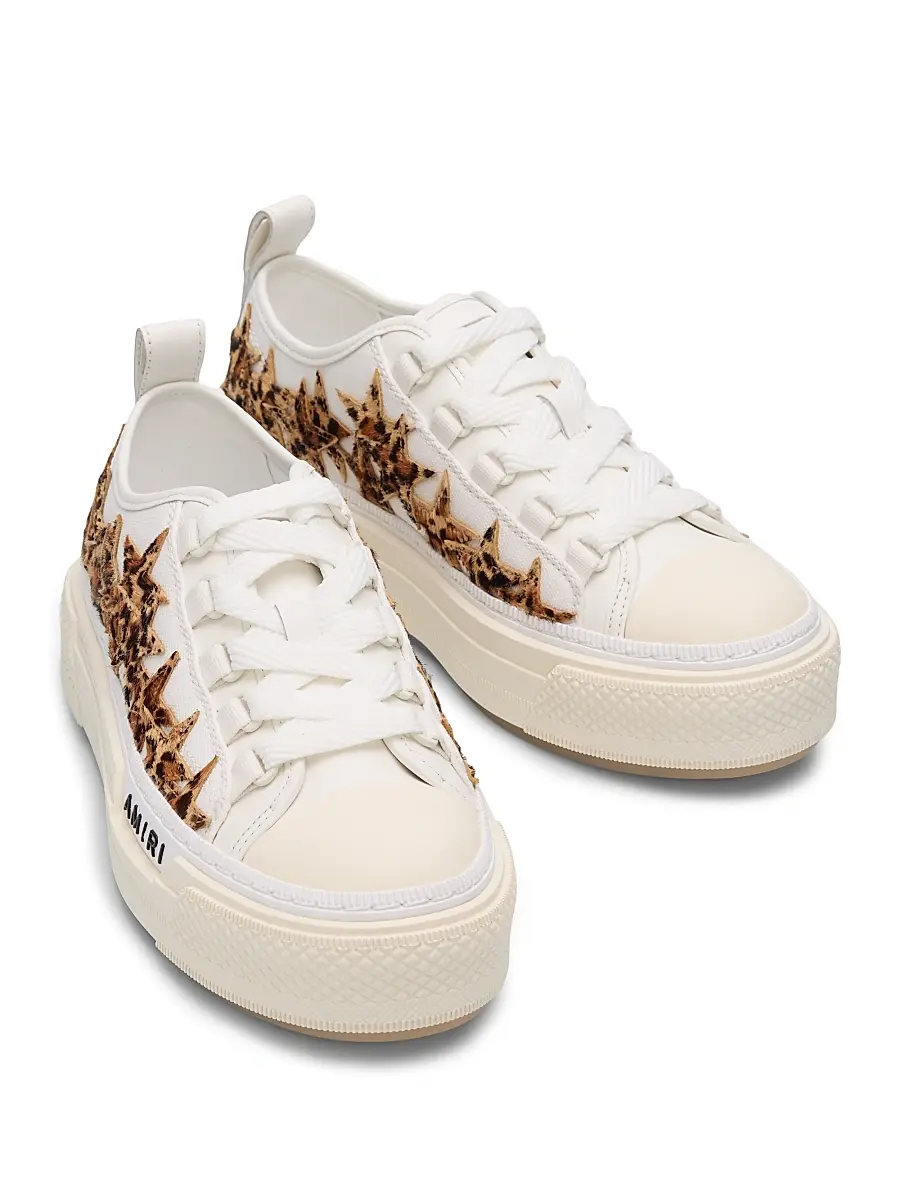 AMIRI Women's Stars Court Appliqué Low-Top Leather Sneakers | Thumbnail 4