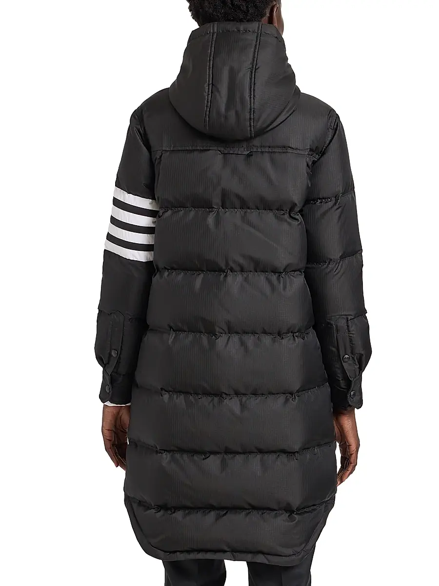 Thom Browne Women's Four-Stripe Hooded Down Coat | Thumbnail 5