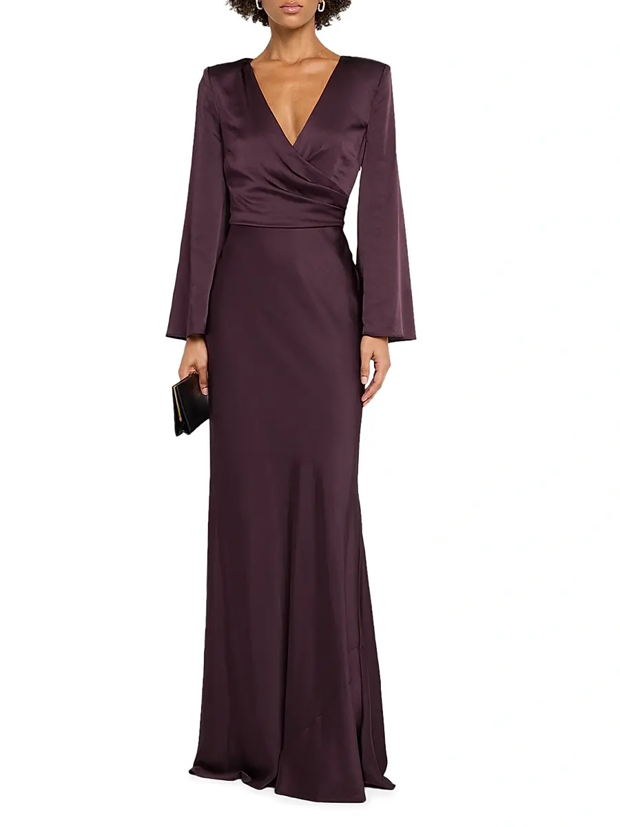 L'Agence Women's Manon Satin Maxi Dress | Thumbnail 3 L'Agence Women's Manon Satin Maxi Dress | Thumbnail 3