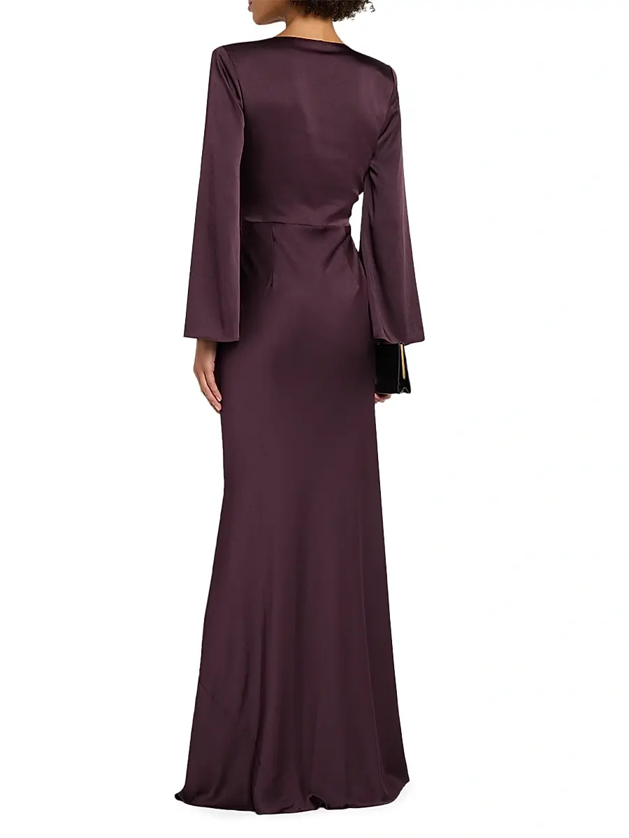 L'Agence Women's Manon Satin Maxi Dress | Thumbnail 4 L'Agence Women's Manon Satin Maxi Dress | Thumbnail 4