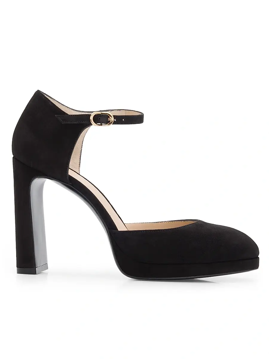 Stuart Weitzman Women's Babette Suede Platform Pumps - Black | Image 1 Stuart Weitzman Women's Babette Suede Platform Pumps - Black | Image 1