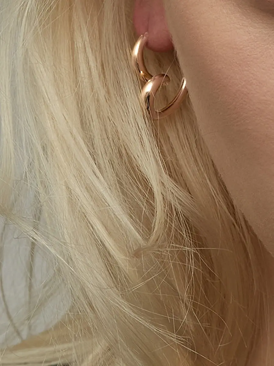 Unsaid Women's Whirlwind 18K Yellow Gold Hoop Earrings | Thumbnail 2