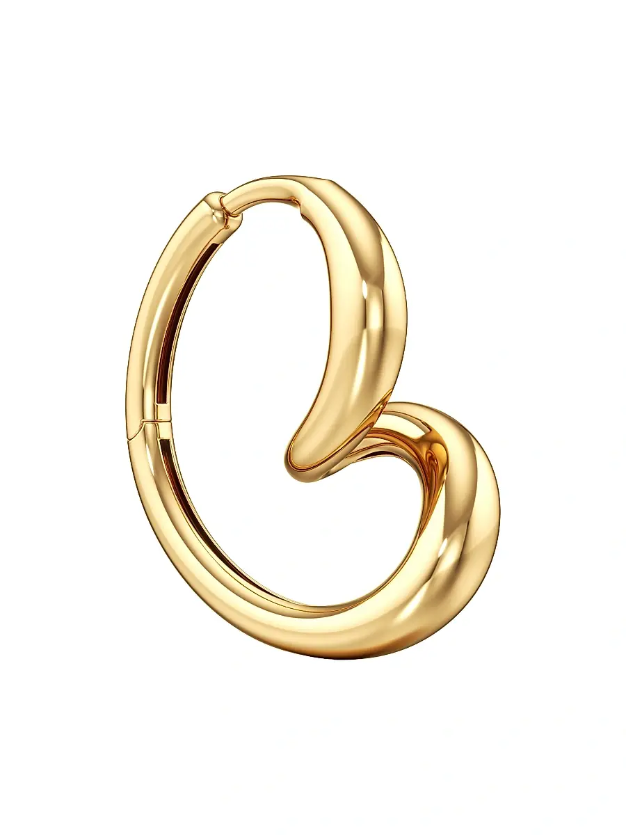 Unsaid Women's Whirlwind 18K Yellow Gold Hoop Earrings | Thumbnail 3