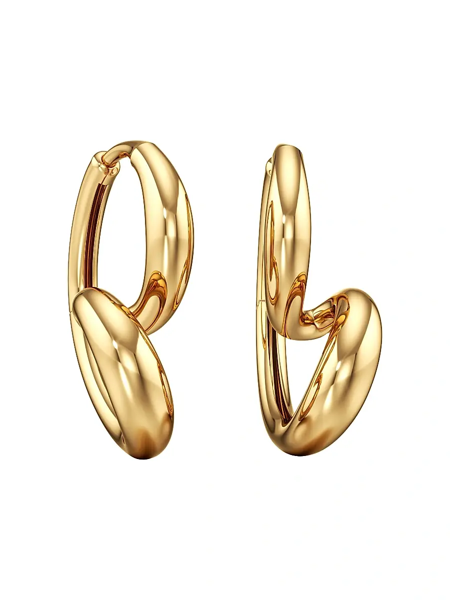 Unsaid Women's Whirlwind 18K Yellow Gold Hoop Earrings