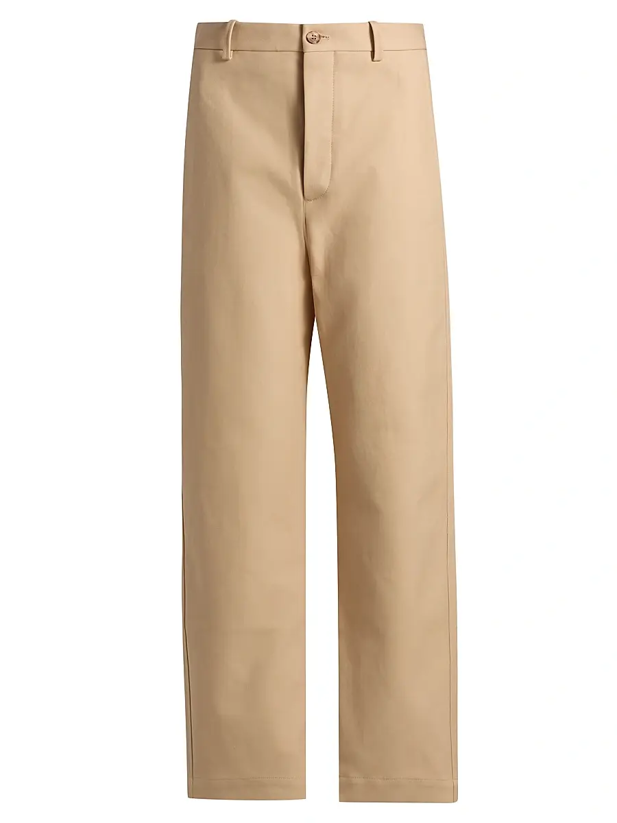 WARDROBE.NYC Women's Drill Twill Cotton Straight-Leg Trousers - Khaki | Image 1 WARDROBE.NYC Women's Drill Twill Cotton Straight-Leg Trousers - Khaki | Image 1