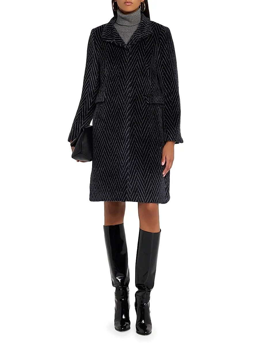Chiarulli Women's Feronia Alpaca-Blend Chevron Coat | Thumbnail 2 Chiarulli Women's Feronia Alpaca-Blend Chevron Coat | Thumbnail 2